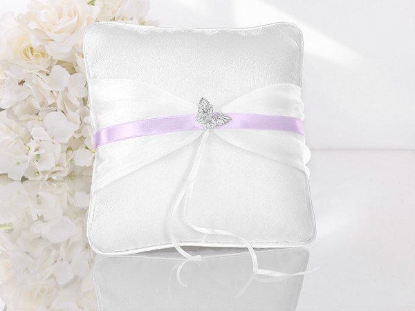 Wedding pillow for wedding rings in white 20x20cm 3