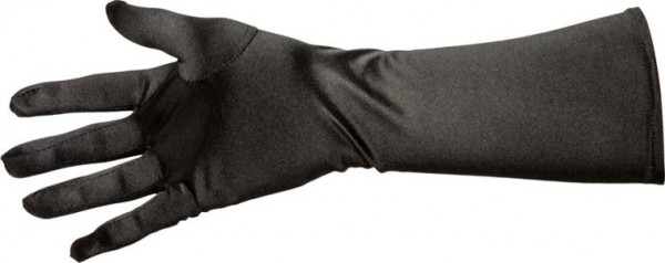 Schwarze Samt Handschuhe 40cm 3