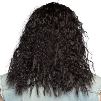 Förhandsgranskning: Svart lurvigt långt hår peruk Milo