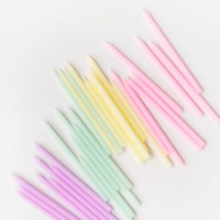 16 cake candles skinny pastel colour