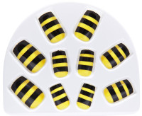 Fingernails with bee pattern