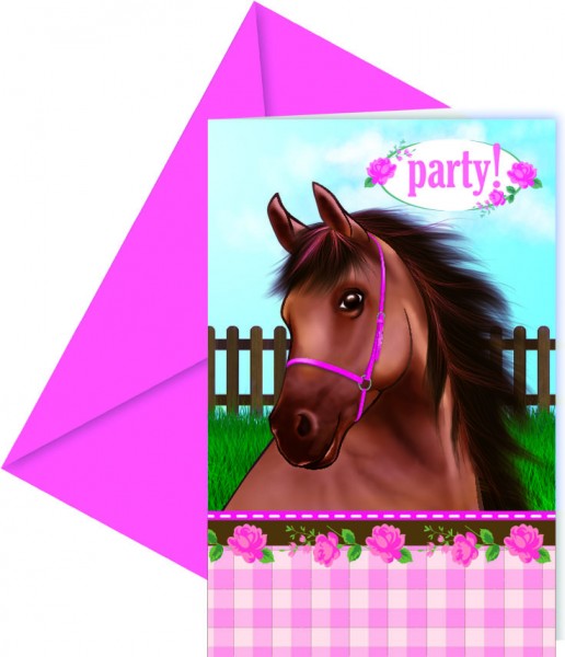 6 tarjetas de invitación de susurro de caballo