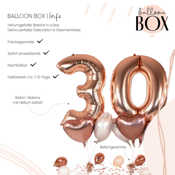 10 Heliumballons in der Box Rosegold 30 3