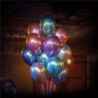 25 złotych balonów lateksowych Chrom 28cm
