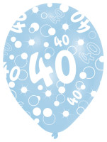 Vorschau: 6 Luftballons Bubbles 40.Geburtstag Bunt 27,5cm
