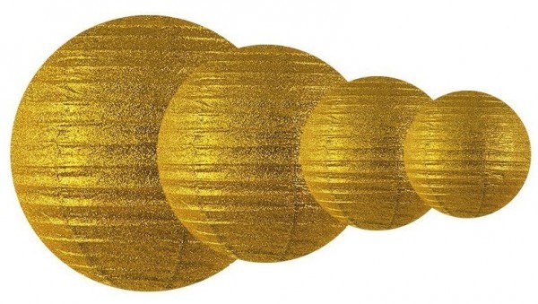 Latarnia brokatowa Lumina złota 35cm 2