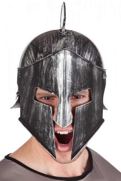 Linhart knight helmet in silver-black