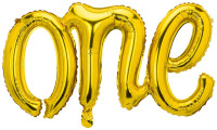 Oversigt: My One folieballon med bogstaver 66 cm guld