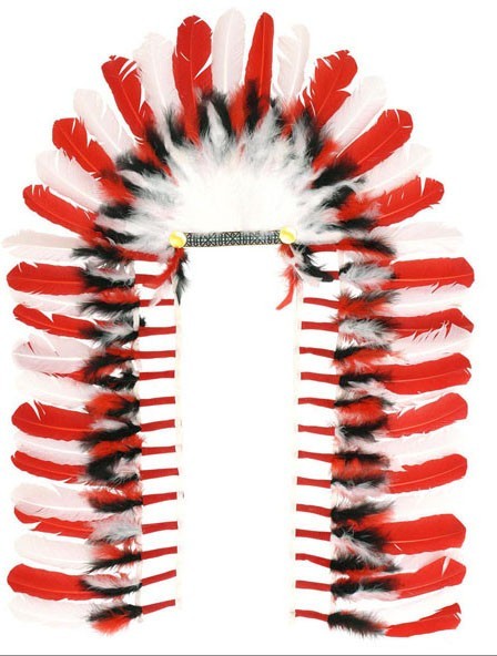 Copricapo capo bianco-rosso 110 cm 2