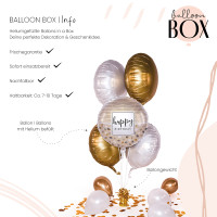 Vorschau: Heliumballon in der Box Birthday Natural Dots & Stripes