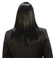 Widok: Czarna męska peruka z długimi włosami