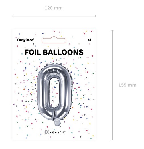 Folienballon O silber 35cm 5