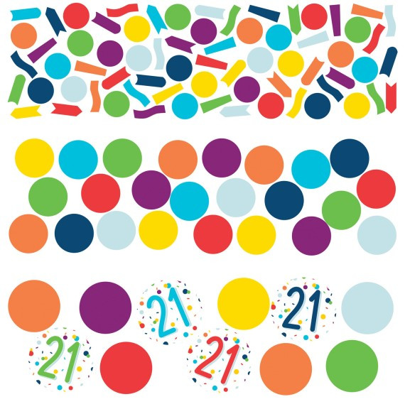 Fête de confettis 21e anniversaire confettis 34g