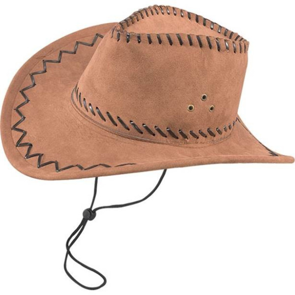 Brązowy zamszowy kowbojski kapelusz Joe