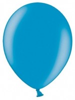 Vorschau: 100 Partystar metallic Ballons karibikblau 23cm