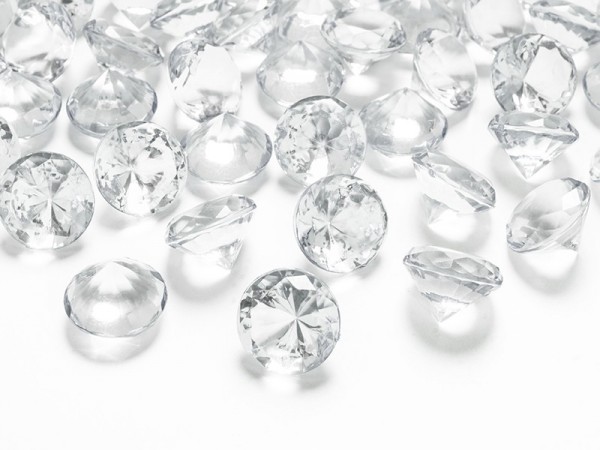 10 diamants décoratifs transparents 2cm