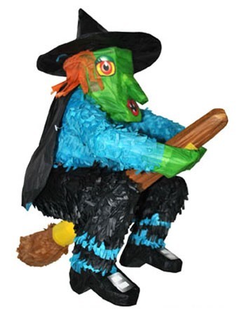 Piñata bruja Makani en escoba 48 x 45cm