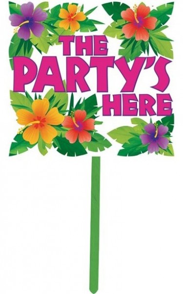 Sommerparty Gartenschild Party is here 38cm