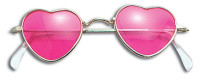 Pinke Herzbrille im Hippielook