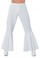 Widok: Białe spodnie w stylu disco z lat 70