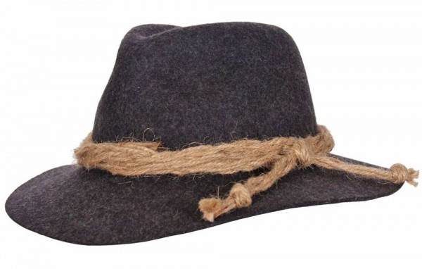 Gray traditional Tyrolean felt hat
