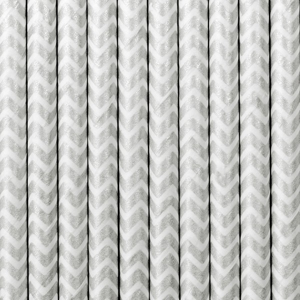 10 paper straws zigzag silver 2