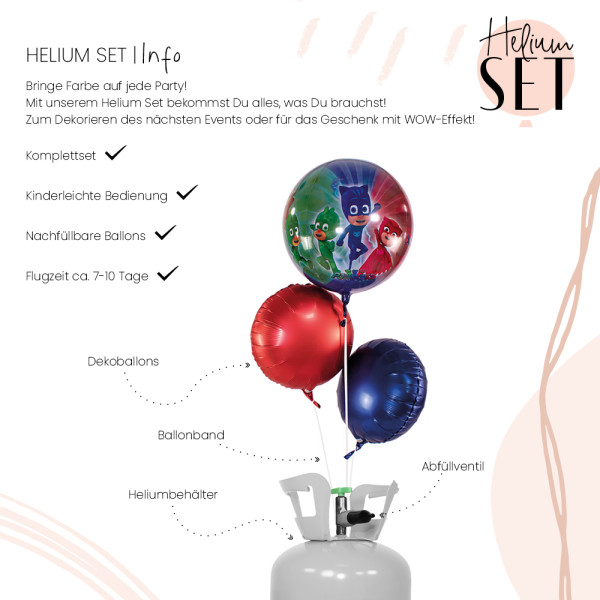 PJ Masks Ballonbouquet-Set mit Heliumbehälter 3