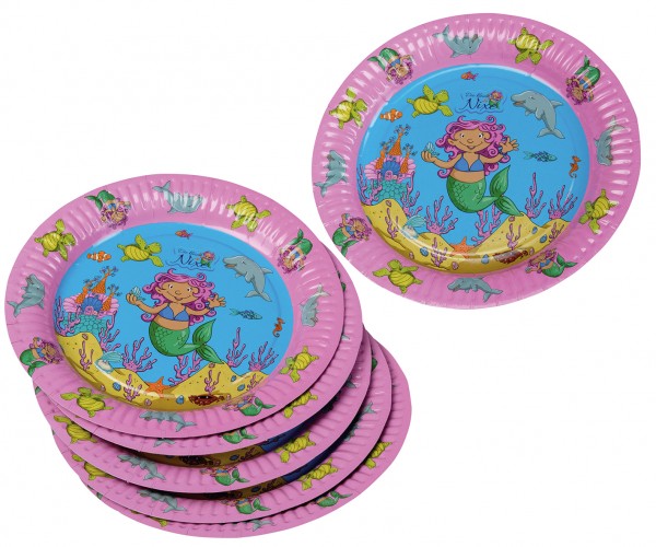 8 Little Mermaid Party Plates 23cm