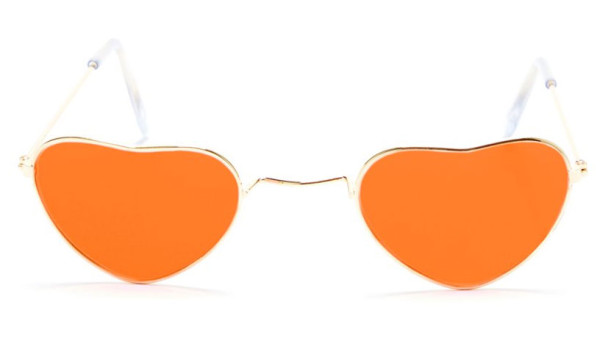 Herz Hippie Brille orange 3