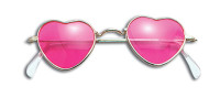 Vorschau: 70er Jahre Herzchen Brille pink