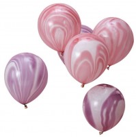 Oversigt: 10 skinnende enhjørningsmarmorballoner 30cm