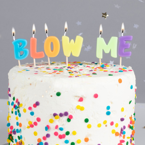 6 candeline per torte di brutto compleanno Blow me 7cm 2