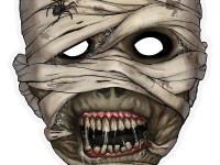 Voorvertoning: Angstaanjagend mummie-kartonnen masker met lint