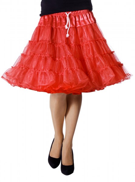 Layered red petticoat