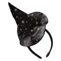 Vista previa: Sombrero de bruja estrella con diadema de lujo