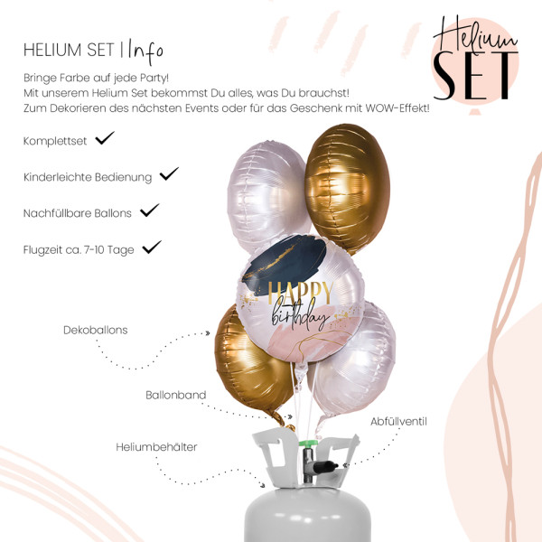 Modern Birthday Vibes Ballonbouquet-Set mit Heliumbehälter 3