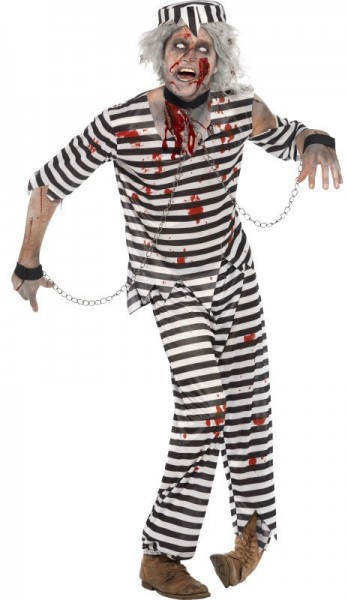 Bloody zombie convict men's costume