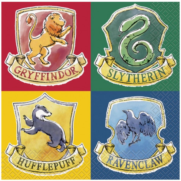 16 Harry Potter Hogwarts napkins 33cm
