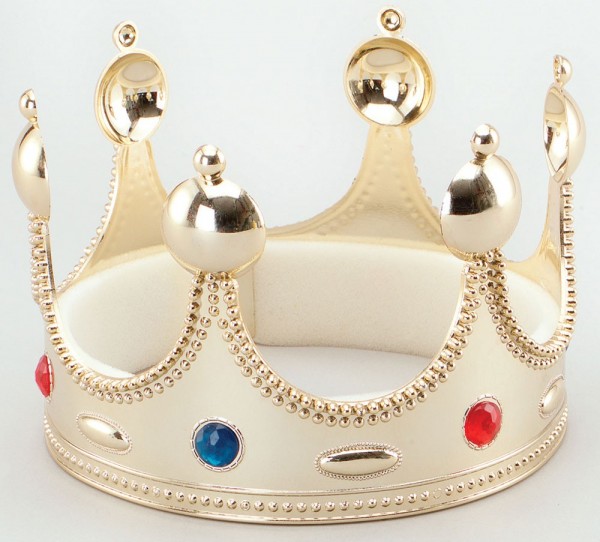 Corona reale dorata con pietre preziose