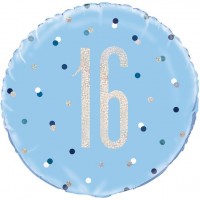 16. Geburtstag Blauer Folienballon 46cm