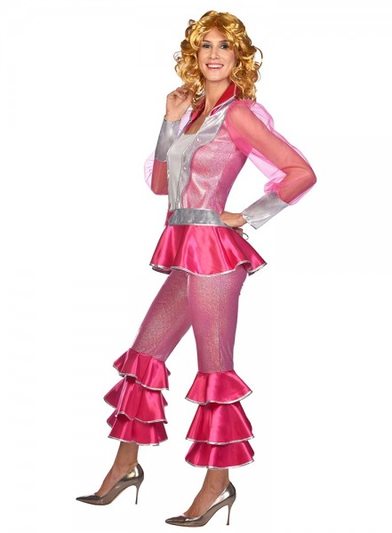 70er Jahre Disco Queen Kostüm pink 4