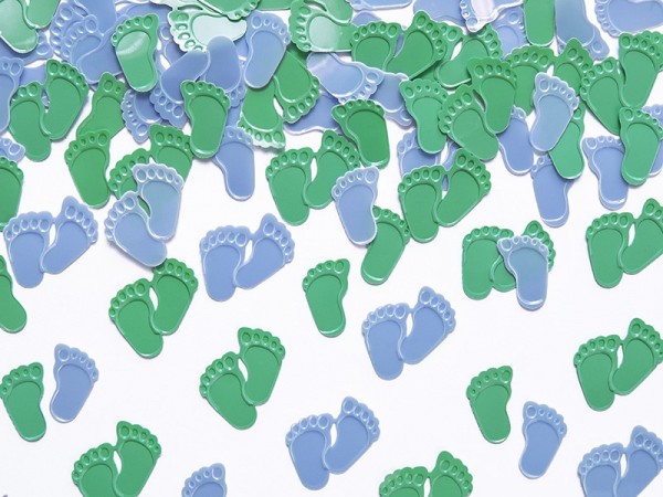 Süßes Babyfuß Konfetti Grün Und Blau 15g