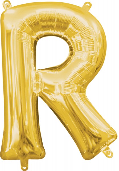 Mini foil balloon letter R gold 35cm