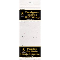 Oversigt: 5 indpakningspapirsektioner hvide med glitter