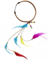 Hippie hårbånd med fjer og perler