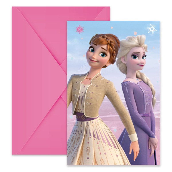 6 Einladungskarten Frozen II - Spirit of the Wind mit Umschlag