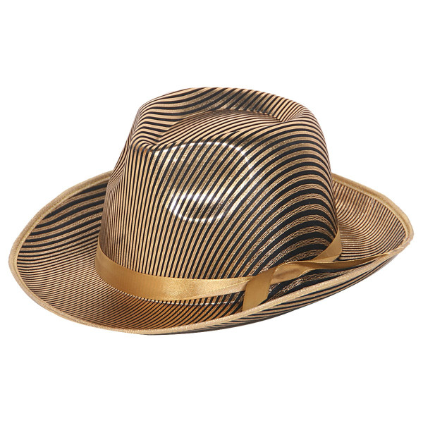 Cappello da cowboy lucido nero-oro