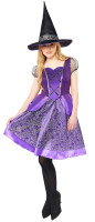 Disfraz de bruja araña violeta para mujer