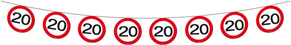 Guirlande avec panneaux 20ème anniversaire 12m