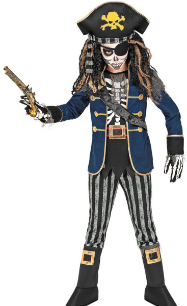 Skelet pirat Amaury børnekostume